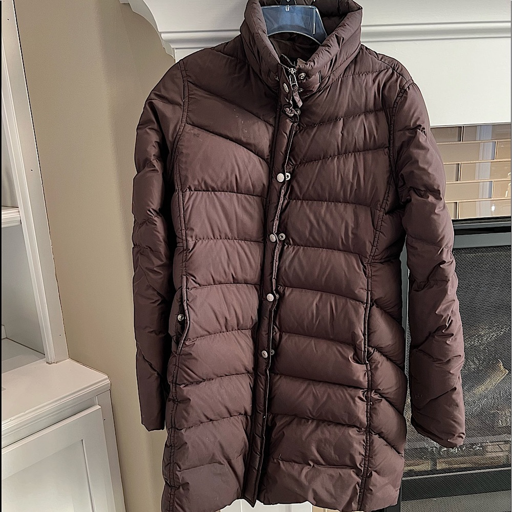 J. Crew Women's Dark Brown Quilted Puffer Coat